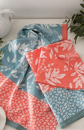 Torchon en jacquard - Feuillage (Coucke) EN